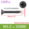 Qrity Pack of 100 Flat Head Wood Screws Self-Tapping Screws