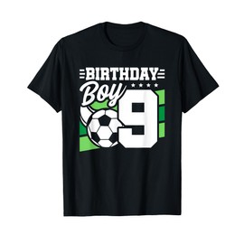 Soccer Birthday Party - 9 Year Old Boy - 9th Birthday T-Shirt