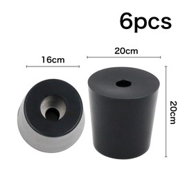 Winova Furniture Rubber Bumper Pads Shockproof Anti-Slip with Washer Black Furniture Legs Floor Protection Screws Sold Separately Set of 6 (D20 x 16 x H20mm)