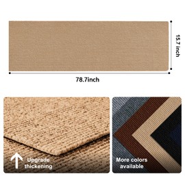 Cat Scratching Carpet Mat, Self-Adhesive Trimmable Cat Climbing Post Covered Pad Replacement for DIY Cat Tree Shelf Steps Couch Corner Wall Cat Scratcher Furniture Protector (Beige, 78.7x15.8Inch)