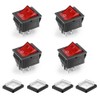 HOMEJOY 4pcs ON-OFF/ON-OFF Rocker Switch Illuminated On/Off Rocker Switch with