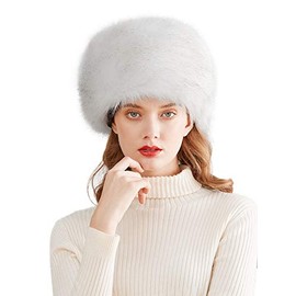 Lovful Winter Women Faux Fur Russian Cossack Style Hat Winter Hat,White