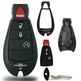 1 New Keyless Entry 4 Buttons Remote Start Car Key Fob Fobik Shell / CASE M3N5WY783X, IYZC01C for Chrysler Town Country Dodge Challenger Charger Durango Grand Caravan (No Electronics or Chip Inside)