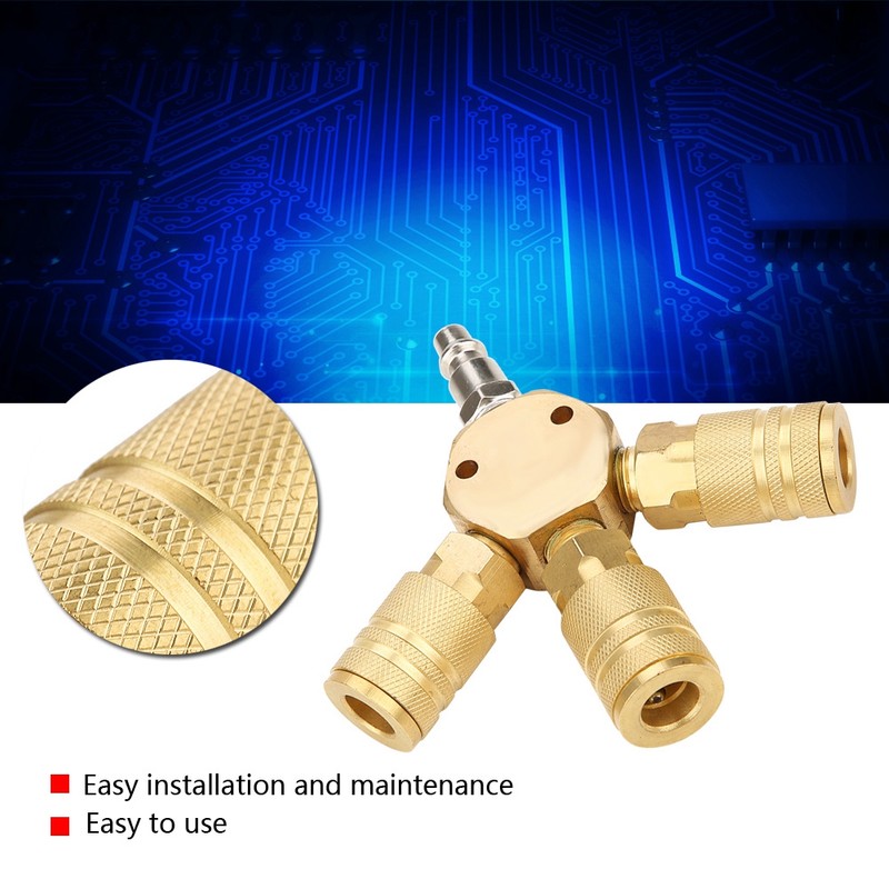 Quick coupling Air Gas Pneumatic T Shape Three Way Tee