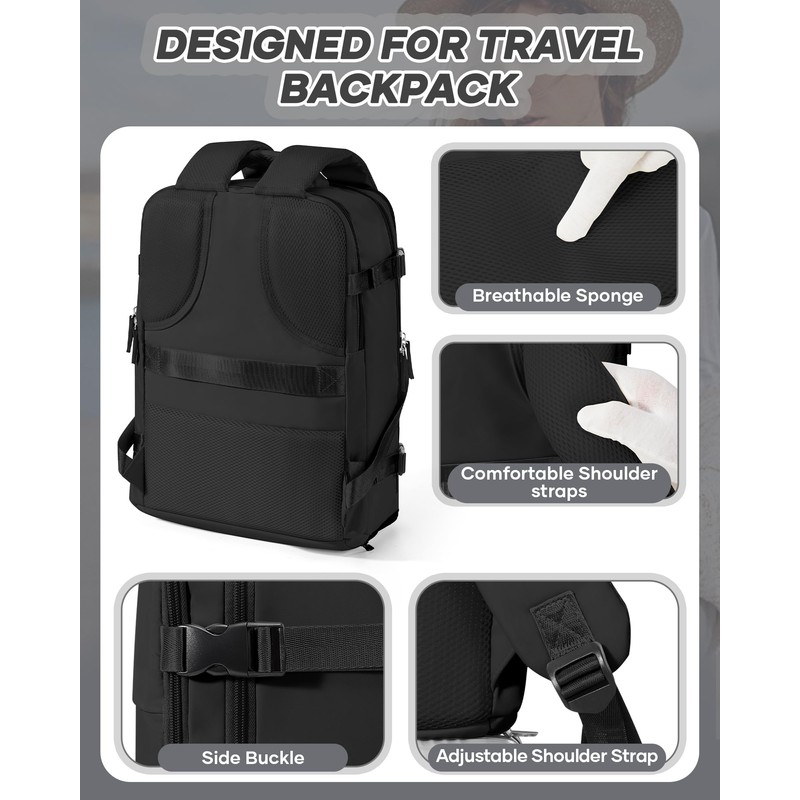 BJLFS Travel Backpack for Women Carry on Backpack Flight Approved