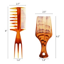 Tbestmax 2 Pcs Hair Comb Styling Set Tail Combs Afro Pick Pik Brushes African American Hair Brush Barber