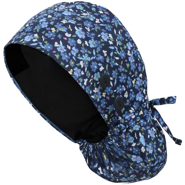 ATHPIK Satin-Lined Surgical Scrub Caps for Nurses/Doctors with Long Hair