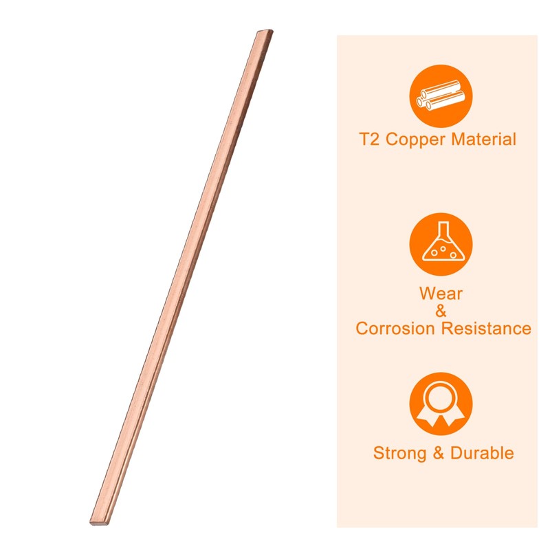 sourcing map Copper Flat Bar, 5/32" Thickness x 3/8" Width