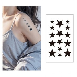 Star-shaped Mini Tattoo Stickers 5pc Outline Stars 5ea
