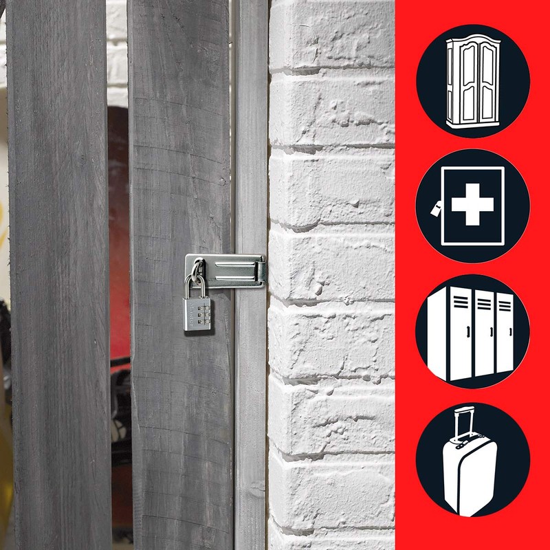 Master Lock 7630EURD Combination Padlock in Aluminium, Grey, 3 x