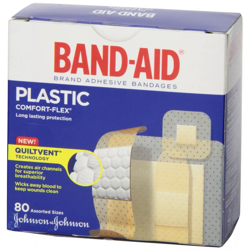 Band-Aid Comfort-Flex Assorted Strips Bandage Family Pack tan 80 Count