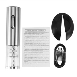 Stainless Steel 
USB Rechargeable Smart Electric Wine Opener 

Automatic Bottle Opener  Silver