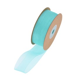 Sewhick 25mm Peacock Blue Organza Ribbon, 22M Aqua Blue Shimmer Sheer Chiffon Ribbon, Gift Wrap Ribbon for Bouquet Crafting Gift Wrapping Christmas Wedding Decorations DIY Bows