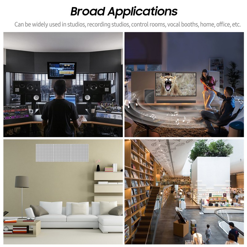 12 Pack-Studio Foams Sound Absorption Proofing Panels High-density Wedge Tiles