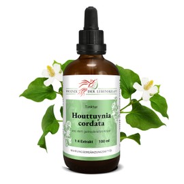 Houttuynia Cordata Tincture 100 ml | Houttuynia Cordata Drops (1:4 Extract) | Top Premium Quality from Austria | Vegan Dietary Supplement without Additives | Fish Weed, Chameleon Plant