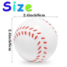 Whkvnng 30PCS Large 2.5Inch Baseball Stress Ball,Stress Relief Balls,Squeeze Sports Ball,Squeeze Foam Baseball for Themed Baseball Stress Anxiety Relief for Kids Children Playing,Party Gifts