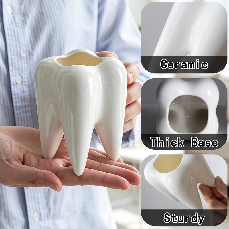 6 Pack Ceramic Tooth Planter
