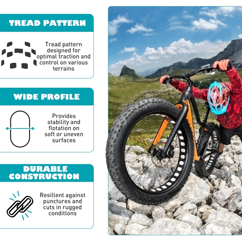 1/2 Pack Fat Tire for Ebike Mountain Bike Heavy Duty