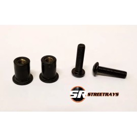 StreetRays [Originals] [SR] License Plate Delete Replacement Hardware Bolt & Nuts Universal OEM (Black)