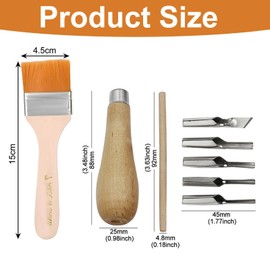 2 Set Lino Cutting Tools, Linoleum Cutter Tools for Printmaking, Sculpture, and Handicrafts, Lino Cutting Printing Tool Kit with 1 Cleaning Brush