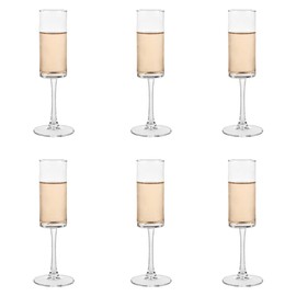 BTGLLAS Champagne Flutes Set of 6, 160ML - Elegant Glass Champagne Flutes for Celebrations - 5.5oz Capacity, Clear (Glass, 6Pcs160ML)