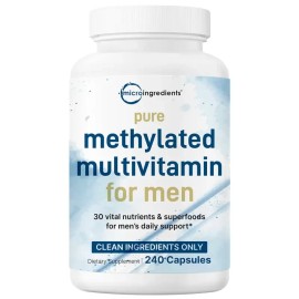 Micro Ingredients Pure Methylated Multivitamin for Men – 240 Capsules