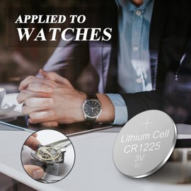 PKCELL CR1225 3V Lithium Battery CR 1225 3V Button Batteries for Thermometer 5-Year Shelf Life (5 Count-CR1225)