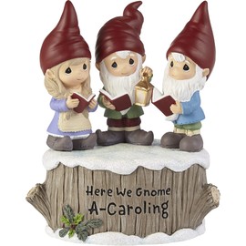 Precious Moments Musical Figurine | Here We Gnome A-Caroling Musical | Plays Music | Whimsical Christmas Decor & Gift | Hand-Painted