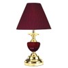 OK Lighting Touch Table Lamp Base Metal,Linen,Porcelain Burgundy