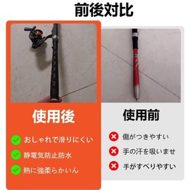 SANLIKE Rubber Grip Fishing Rod Grip, Anti-Slip Rod, Custom Rod, Rubber Tube, Black, Fits 3.3 ft (1 m) Long - 1 mm Diameter or Less Rod
