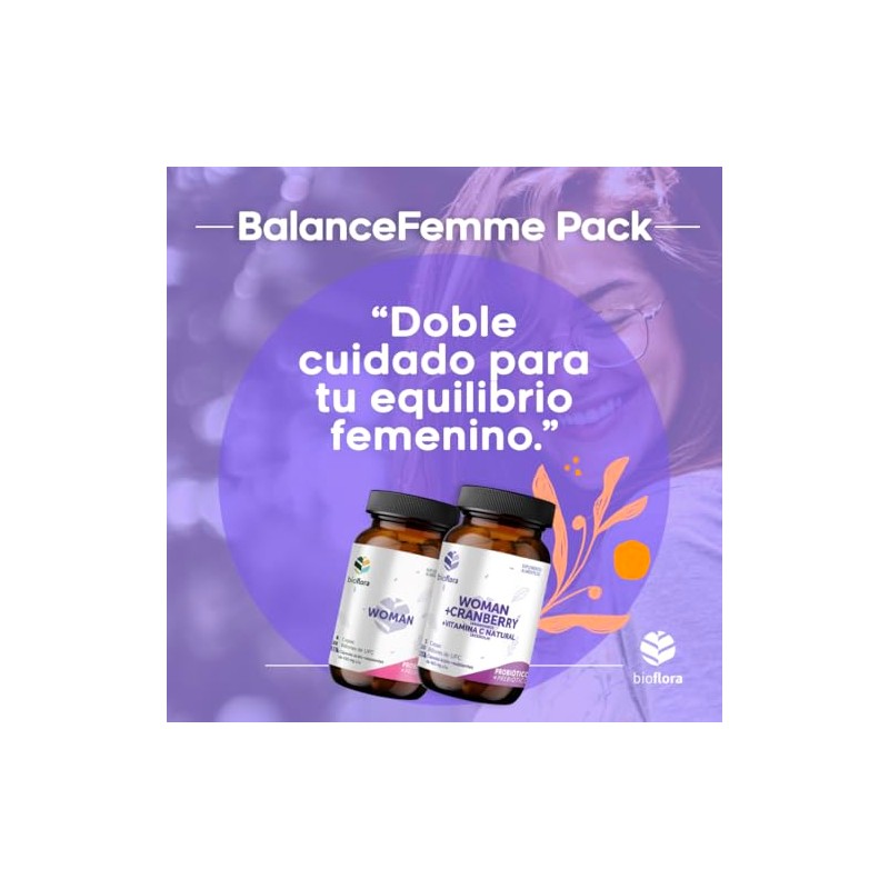 Probioticos Bioflora Pack Balance Femme Cápsulas Woman Cranberry Ácido Resistntes
