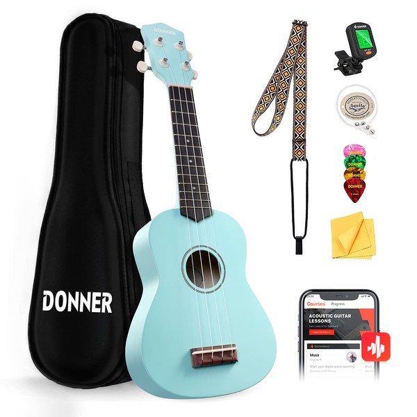 Donner Soprano Ukulele for Beginner 21 Inch Matte Ukulele Beginner