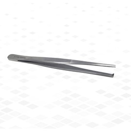 Kocher 1x2 Rat Teeth Thumb Tweezers Tissue Dissecting Straight Forceps Ridged Handle Stainless Steel Pliers (5" Pack of 1)