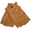 German Wear Driving Half Finger Fingerless Driving Leather Gloves (Caramel,