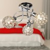 Modern 3 Way Flush Silver Chrome Metal Ball Ceiling Light