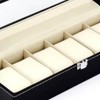 Watch Organizer 6 Slot Dustproof Moistureproof Transparent Window Watch Display