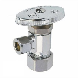 81990 5/8 Inch Comp x 3/8 Inch Comp Multi Turn Brass Angle Stop Valve HQ