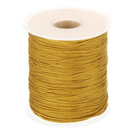 sourcing map Braided Lift Shade Cord, 1.5mm 164 Yards Roman Shades Cord Braided Nylon Cord String Necklace Bracelet String Cord for Roman Blind Shade Rollers DIY Craft, Deep Yellow