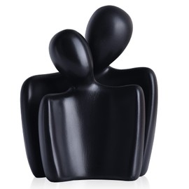 XMGZQ Small Figure Statue for Home Decorations,Living Room Decorations,Office Decor,Abstract Figurines Decor Items for Shelf,Bookself TV Stand Decor Hugging Figurine,Hugging Couple Black