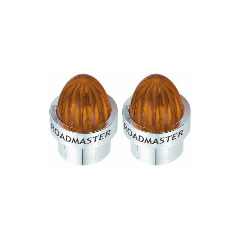 Roadmaster 848-2A Chrome Amber Threaded ABS Bumper Guide Lens, 2