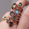 Handcrafted Copper Electroformed Aura Herkimer Diamond Healing Ring (7)