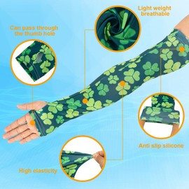 TUYUU Farmers Gardening Sleeves For Women,Thorn Proof Garden Sleeves,Cooling Protective Sleeves For Garden Farm Arms Ski Sun (Trefoil)