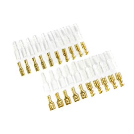 Gold Plated Type Flat Faston Terminal Female 2 Types 187 Type M Size 110 Type S Set of 10 Each with Sleeve