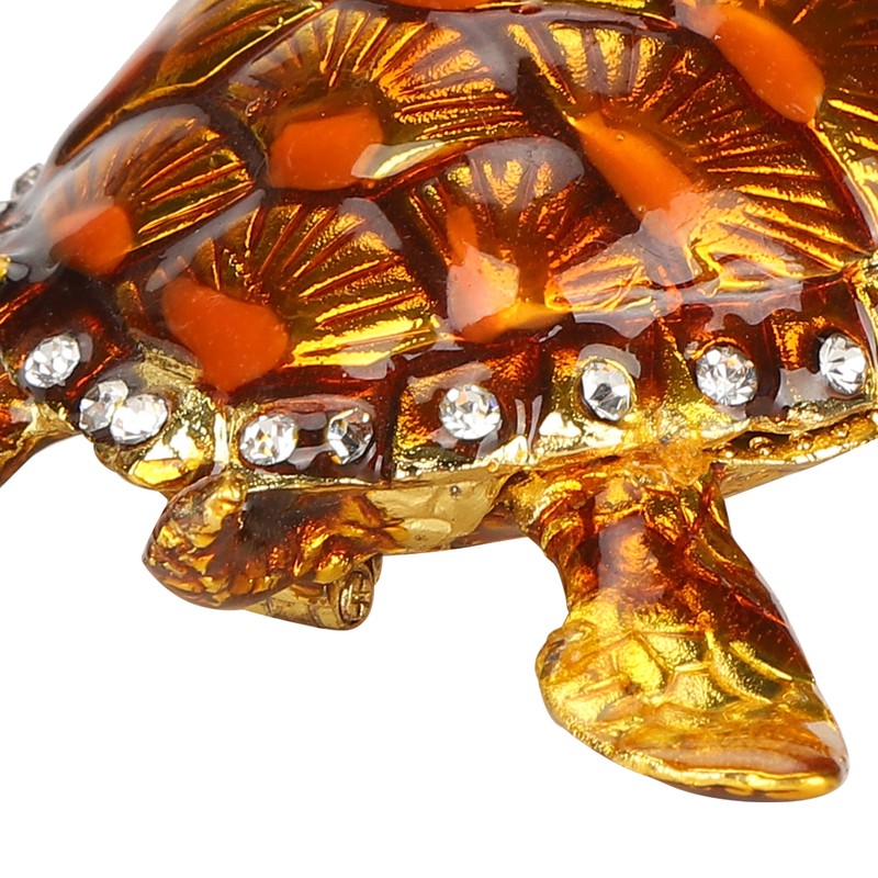 Tortoise Figurine Electroplated Turtle Jewelry Trinket Storage Box Ornament with