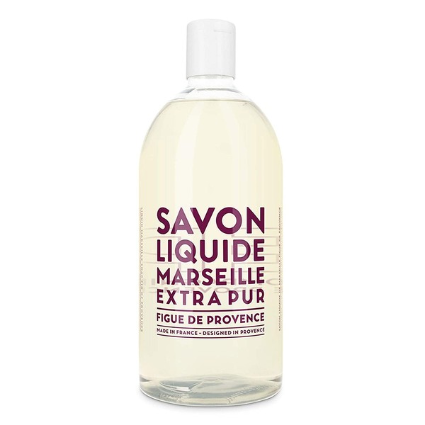 Compagnie de Provence Savon de Marseille Extra Pure Liquid Soap - Fig of Provence - 33.8 Fl Oz Plastic Bottle Refill