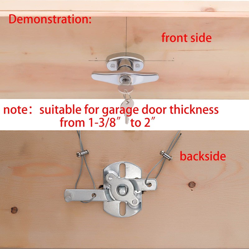 Wedelweib Garage doors T handle lock with 2 Keys and