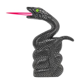 Snake Torch Lighter - Windproof Butane Lighter, 3D Carved Zinc Alloy Snake Design, Refillable, Adjustable Flame, High-Pressure Jet Flame, Pocket Size, Gift Box for Men (Gas Not Included)