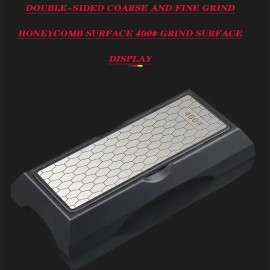 Diamond Double-Sided Sharpening Stone for Kitchen Knives 400#/1000# Coarse and Fine Grit Non-slip Base Chi Sharpenerscolor: Black Color
