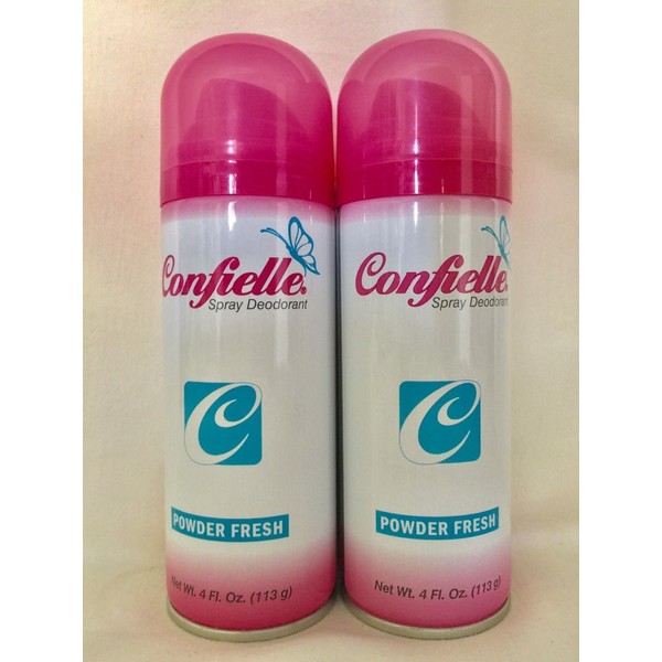 Lot of 2 Confielle Deodorant Spray Powder Fresh 4 fl oz Aerosol New Fast Free Sh