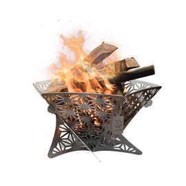 S'more Portable Assembled Camping Fire Pit,Outdoor Wood Burning Fire Pit,Small Bonfire Pit Steel Firepit Bowl for Patio Backyard Garden Fireplace for Outdoor Heating,Beach Parties,Picnic-M Size